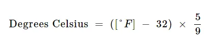 Fahrenheit to Celsius Formula