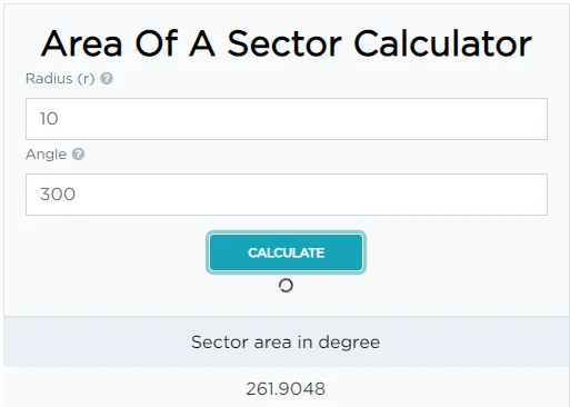 How to use area of a sector calculator