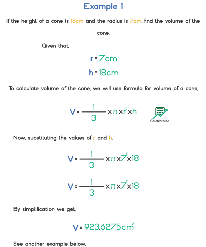 how do you find the volume of a cone