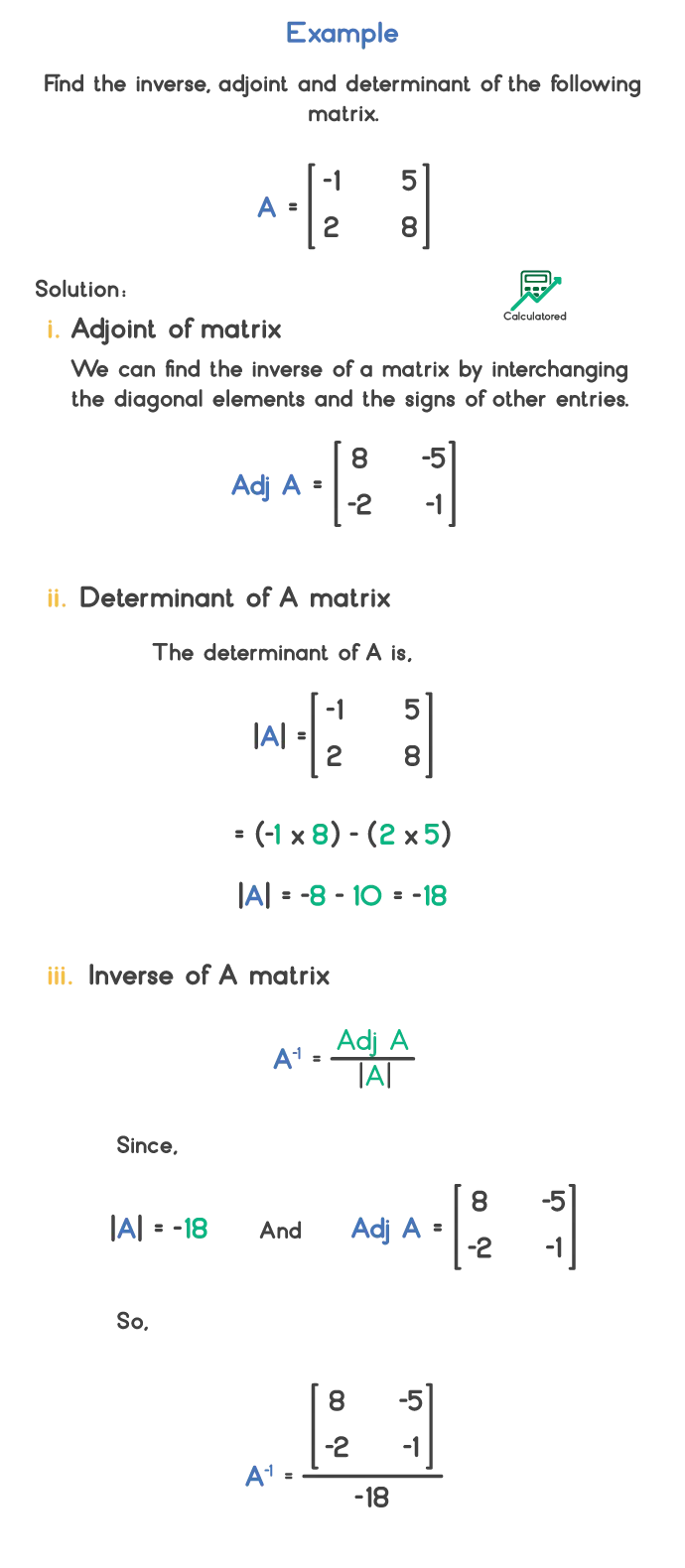 matrix formula example
