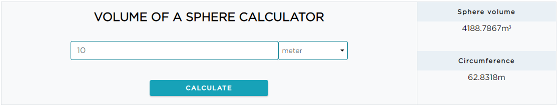 Diameter of a sphere